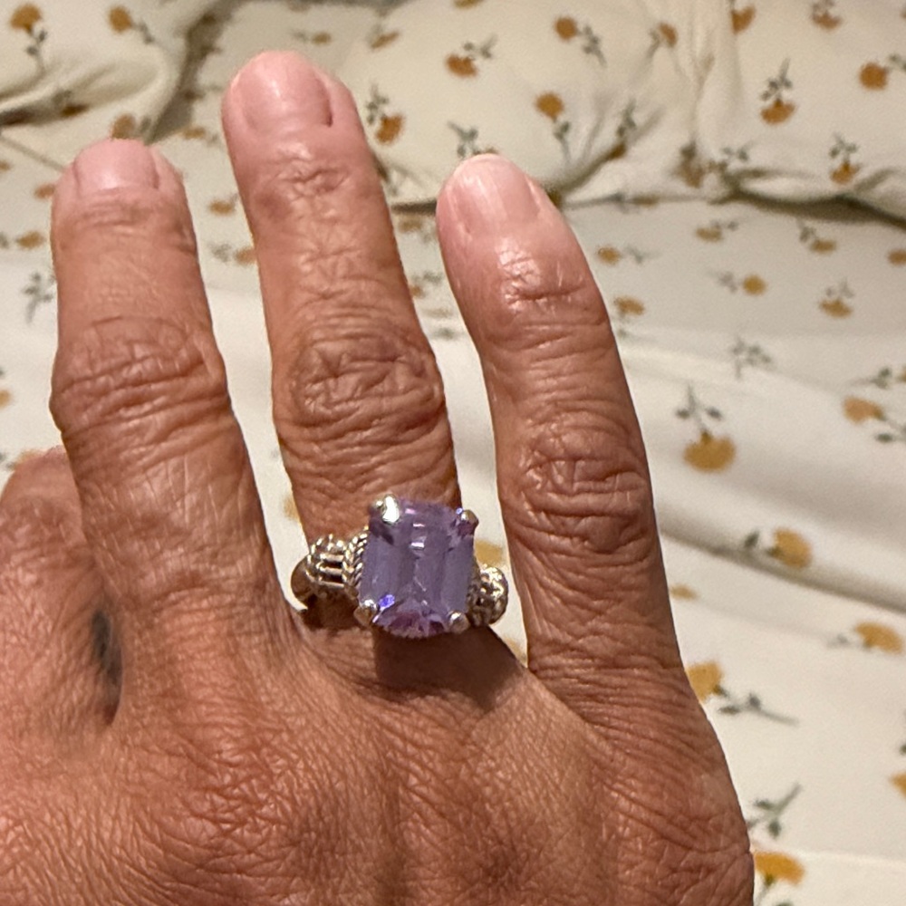 Avon Sterling Silver Ring with Lavender Stone
